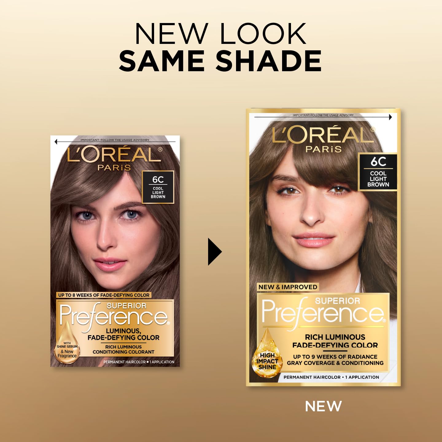 L'Oreal Paris Superior Preference Luminous Fade-Defying Permanent Hair Color, Hair Dye For Up to 9 Weeks of Radiance, Cool Light Brown 6C, 1 Hair Dye Beauty & Personal Care L'Oreal Paris