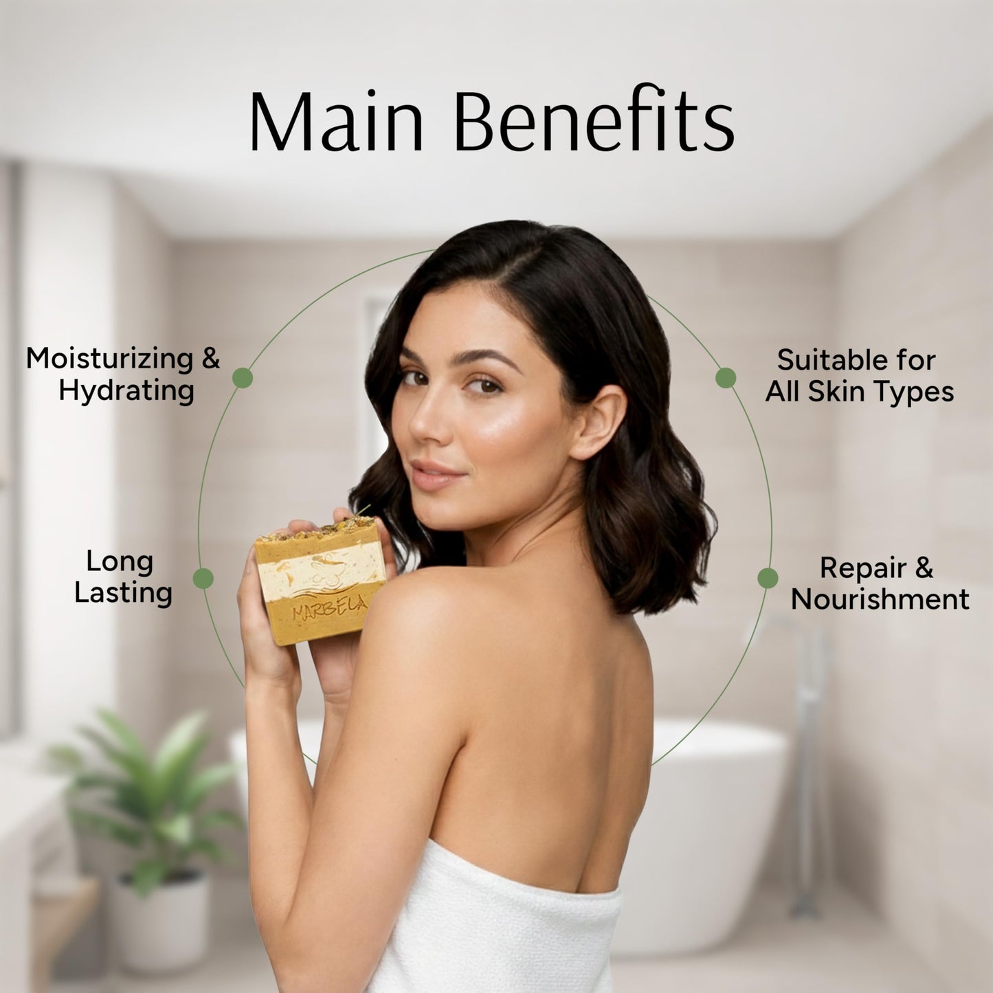 Marbela Cosmetics Handmade Soap Bar - Made in USA, Vegan Friendly, Palm Oil Free, Natural Bar Soap - Face & Body Soap for Daily Skin Care Beauty & Personal Care Marbela