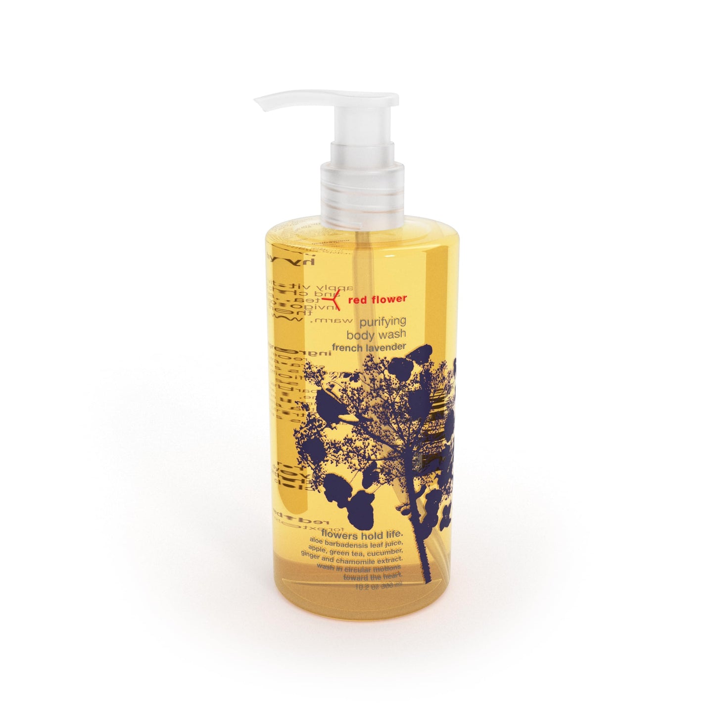 Red Flower French Lavender Purifying Body Wash - Cleanse & Hydrate Botanical Shower Gel with Organic Fruit & Leaf Extracts for Hydrated, Radiant Skin Beauty & Personal Care Red Flower