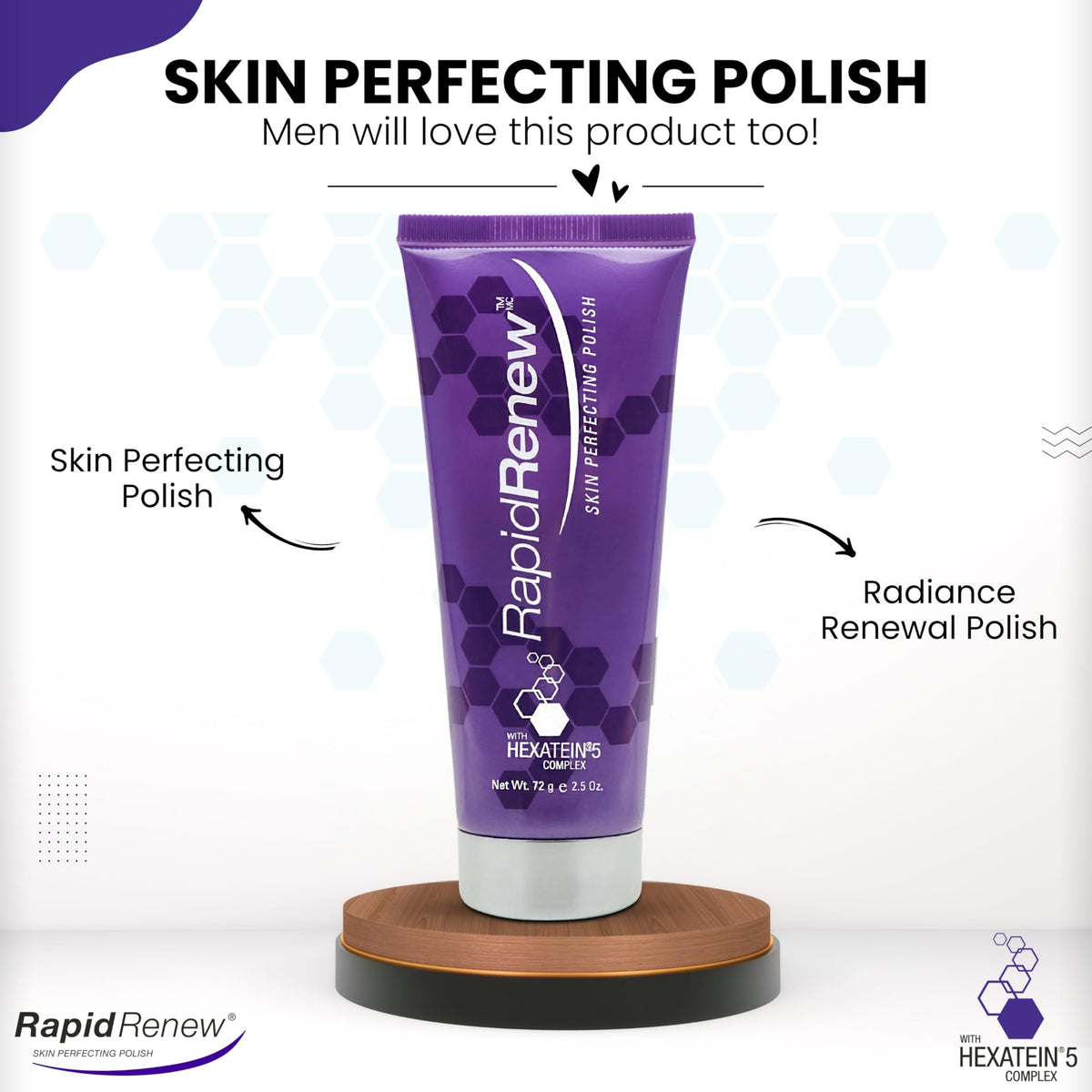 RapidRenew Skin Perfecting Polish - Exfoliating Face Wash and Facial Scrub with Vitamin C, Hexatein 5 Complex - Face Exfoliator for Women & Men, Pore Beauty & Personal Care RapidLash