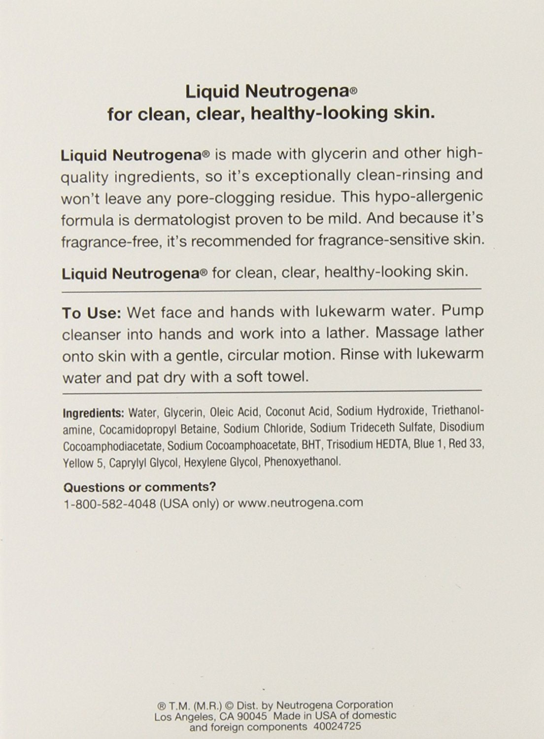 Neutrogena Liquid Facial onDdd Cleansing Formula, 8 Fl. Oz (3 Pack) Beauty & Personal Care Neutrogena