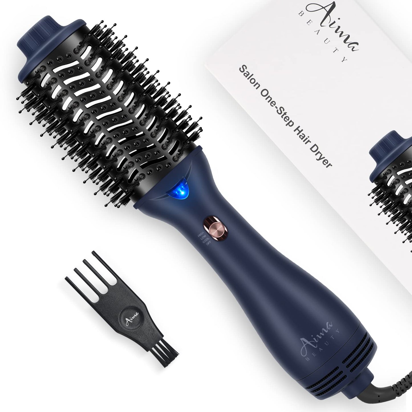 One Step Hair Dryer & Volumizing Brush, Aima Beauty Hair Styling Tool - Ceramic Straightener, Curler, Hot Air Styler & Ionic Salon Brush, Prussian Beauty & Personal Care Aima Beauty