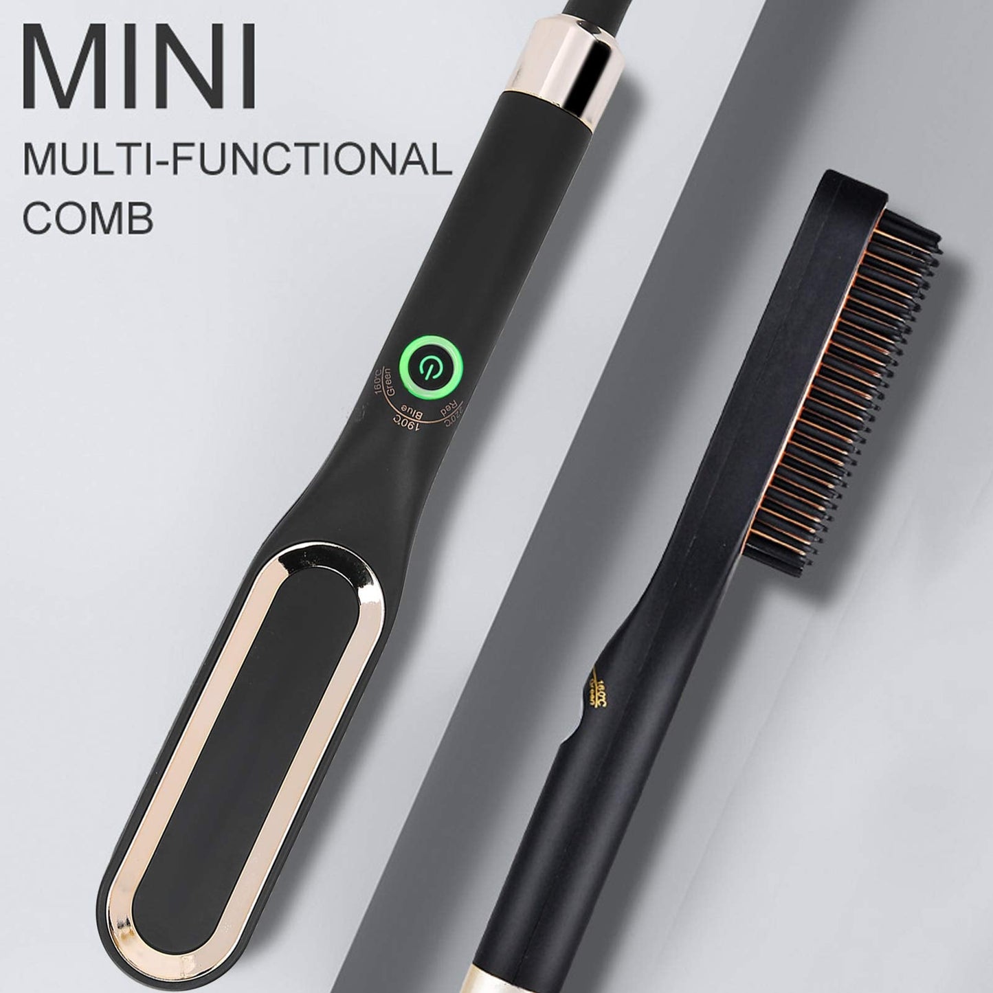 Beard Straightener for Men - Heated Beard Brush Comb for Short to Medium Beards - Costume Accessories and Grooming Gifts for Men (US Plug) Beauty and Personal Care NOENNULL