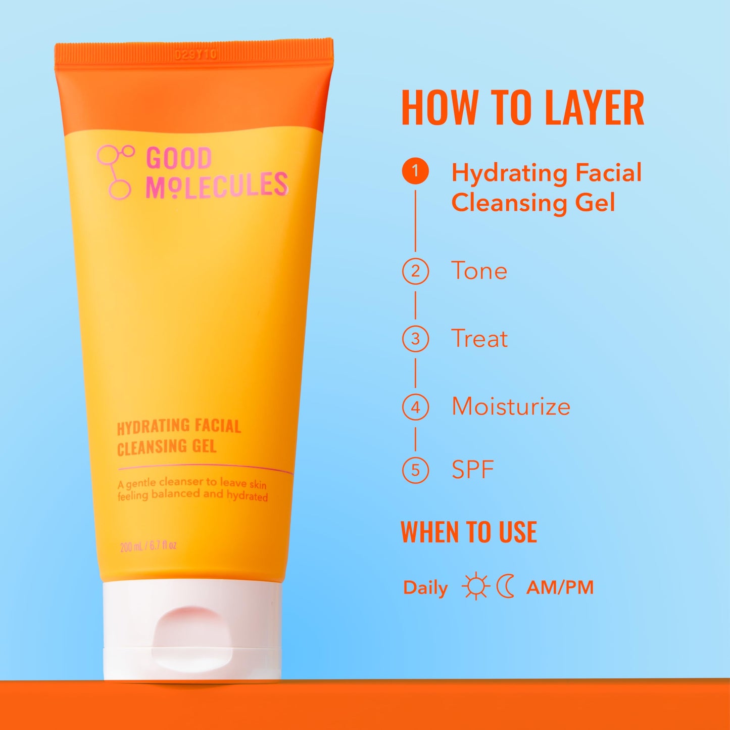 Good Molecules Hydrating Facial Cleansing Gel - Face Wash with Rosewater and Pineapple Extracts to Brighten, Cleanse, and Moisturize - Facial Beauty and Personal Care Good Molecules