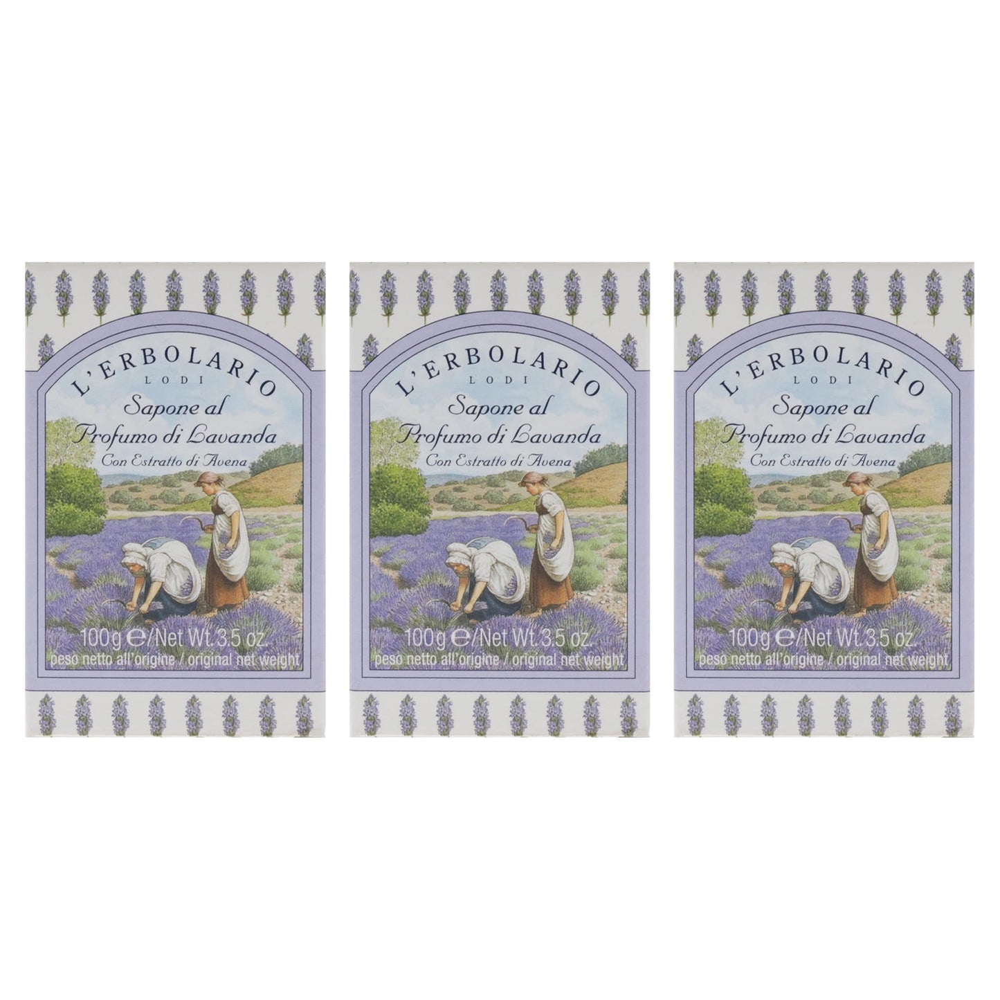 Perfumed Soap - Lavender - Pack of 3 by LErbolario for Unisex - 3.5 oz Soap Beauty & Personal Care L'Erbolario