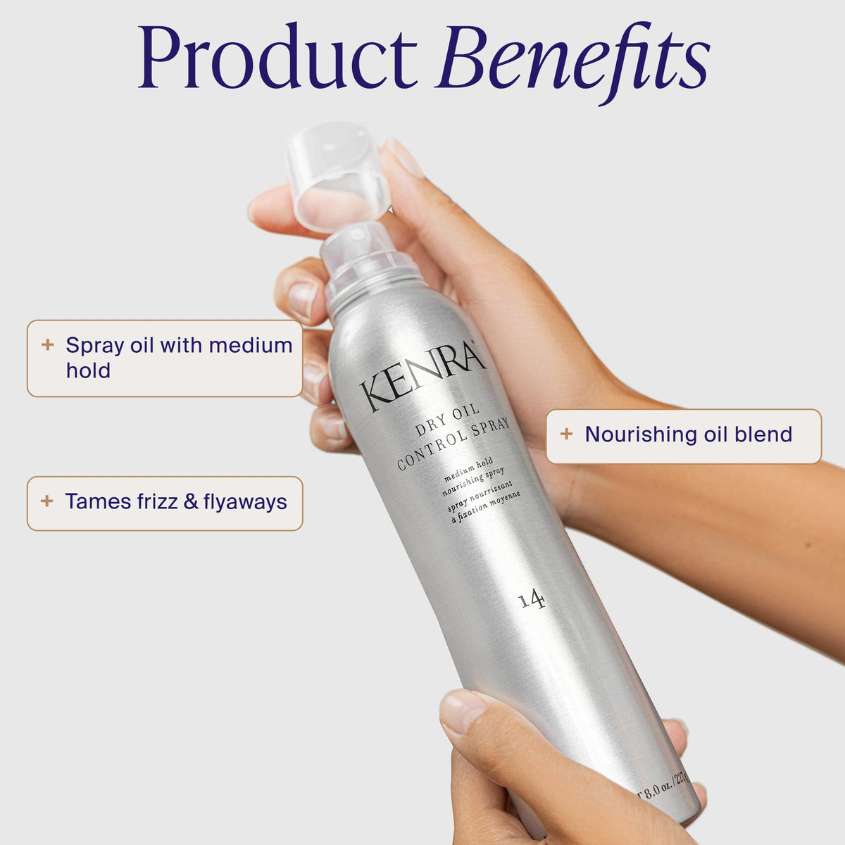 Kenra Professional Dry Oil Control Spray 14 | Medium Hold | Nourishing Spray | Frizz Control Hairspray | All Hair Types | 8 oz