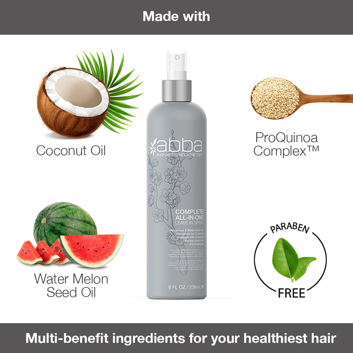 ABBA, Complete AllinOne Leavein Spray, Fresh, Beachy Scent, 8 Fl Oz Beauty & Personal Care ABBA