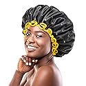mikimini Extra Large Black Shower Caps Pack of 2 for Women and Men Thick Long Hair Braids, Reusable Waterproof Double Layers XL Bathing Hair Cap Beauty & Personal Care mikimini