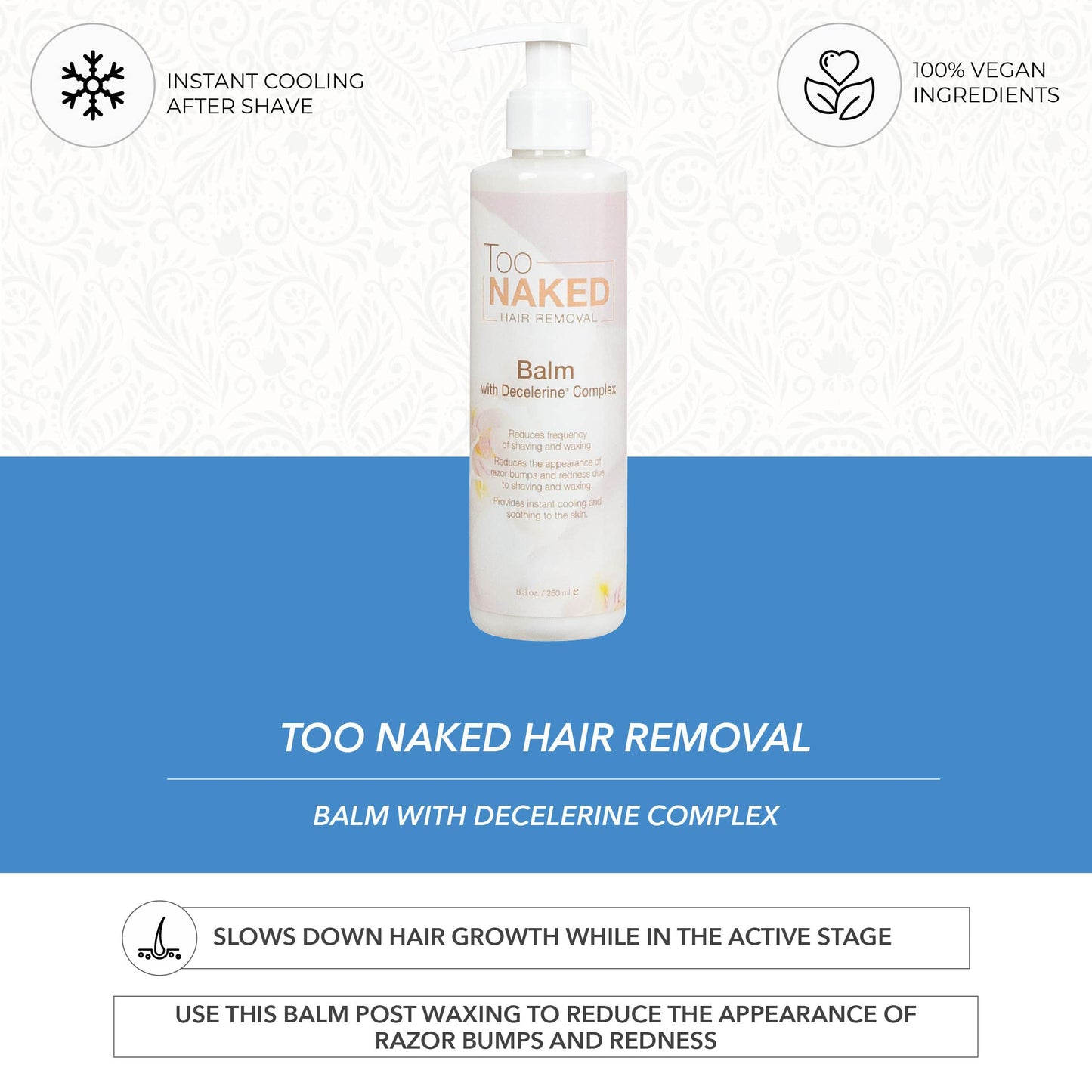 Too Naked Balm with Decelerine Complex 8.45 oz. Beauty and Personal Care TOO NAKED HAIR REMOVAL