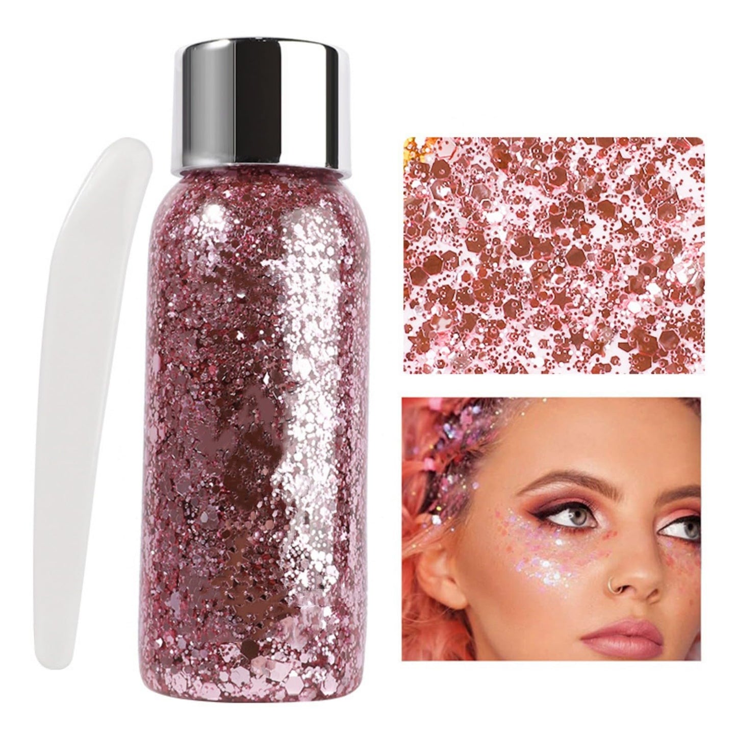 MAEPEOR Chunky Face Body Glitter Gel 19 Colors Mermaid Sequins Holographic Body Glitter Gel Long-Lasting Festival Makeup Glitter Paint for Face Body Beauty & Personal Care MAEPEOR