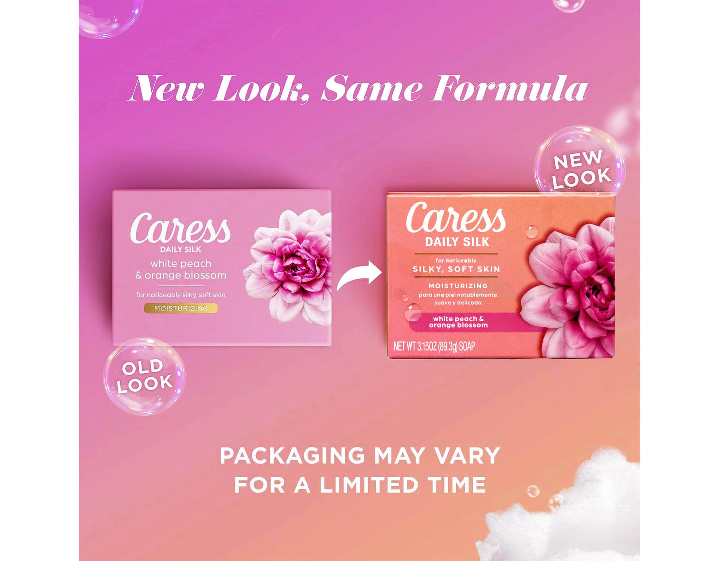 Caress Daily Silk White Peach & Orange Blossom Moisturizing Beauty Bar Soap, 3.15 OZ - 4 Pack Beauty & Personal Care Caress
