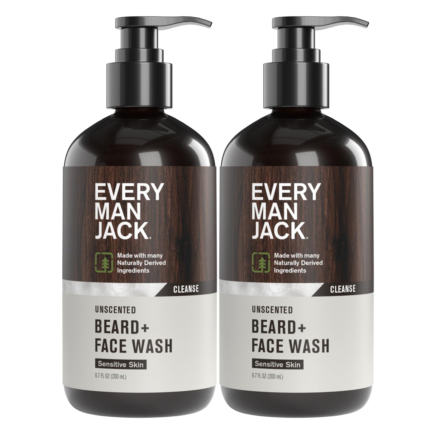 Every Man Jack Beard + Face Wash - Unscented for Sensitive Skin - Gently cleanse skin and soften beard - Made with Glycerin and Aloe - 6.7 fl. oz (2 Beauty and Personal Care Every Man Jack