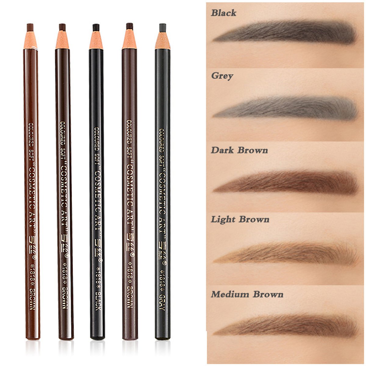 5 COLORS Set Eyebrow Pencil Drawing Eye Brow Pen Peel Off Makeup Cosmetic Beauty & Personal Care queenland