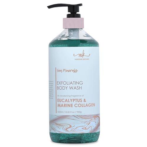Manna Kadar Beauty Dead Sea Minerals Exfoliating Body Wash, Eucalyptus Marine - Body Wash, Shower Gel, Moisturizing Scrub, Brighten Dull Skin Beauty & Personal Care Manna Kadar