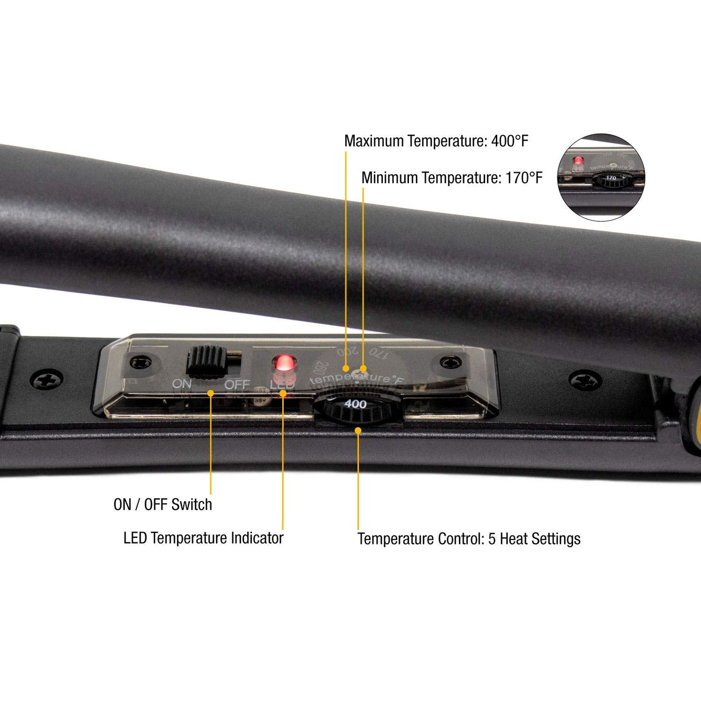 Infrashine Original Medium Flat Iron, 1 inch, Black - Ceramic Floating Plates for Smooth, Shiny, Frizz-Free Hair - 1 Year Warranty, Made in Korea Beauty & Personal Care INFRASHINE