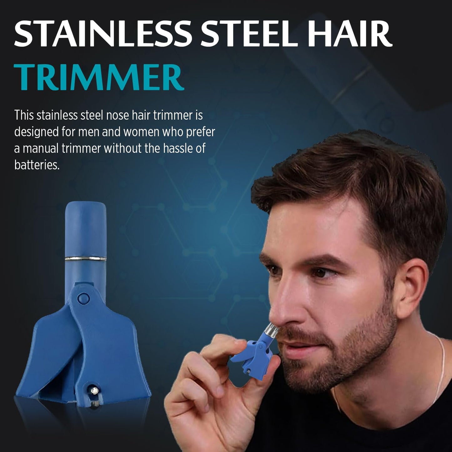 Infinity Choices Stainless Steel Hair Trimmer for Men and Women - Manual Nose and Ear Hair Trimmer - Nose Clippers, 360° Rotating Hair Trimmers Beauty and Personal Care Infinity Choices