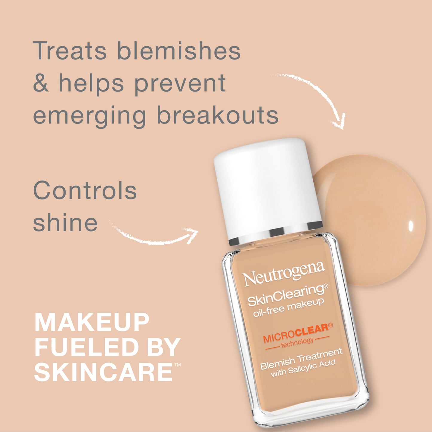 Neutrogena SkinClearing Oil-Free Acne and Blemish Fighting Liquid Foundation with.5% Salicylic Acid Acne Medicine, Shine Controlling Makeup for Acne Beauty & Personal Care Neutrogena