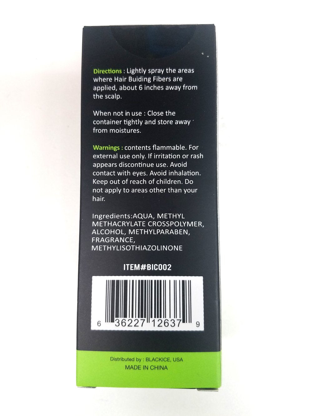 Magic Fiber Hair Building Lock Spray - Full Hair Instantly Beauty & Personal Care Black Ice