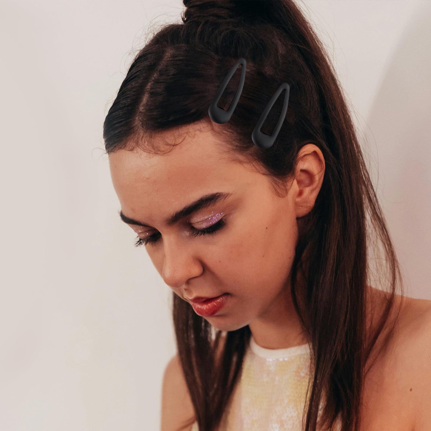 Cptots Small Hair Barrettes For Women No Slip Metal Snap Clips For Thin And Fine Hair,Matte Black,20 PCS,1.97 x 0.5 Inch. Beauty and Personal Care Cptots