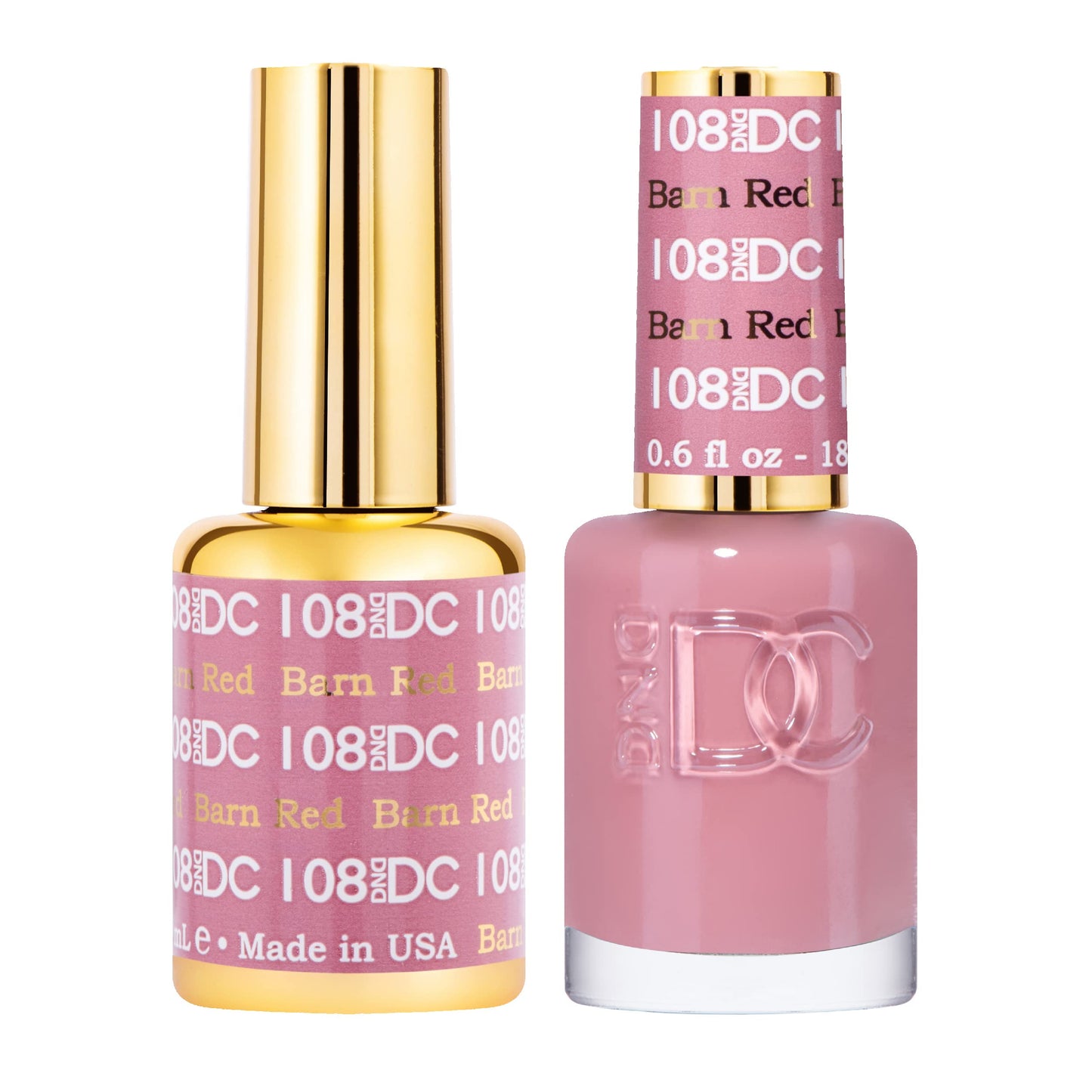 DND DC Gel Polish Set, Pink Collection, UV/LED GelPolish and Air Dry Nail Lacquer, Matching Chip-Free Polish Duo, 108 Barn Red, 0.5 Fl Oz Each Beauty & Personal Care DAISY DND