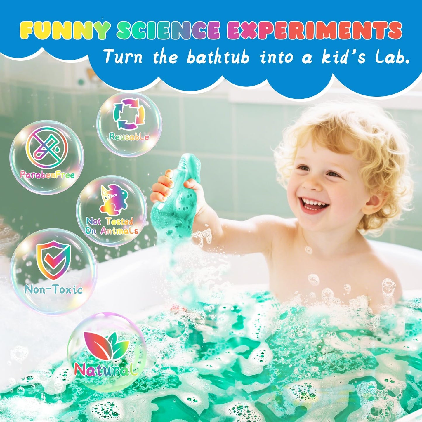 Potions Bath Bombs for Kids, STEM Boys & Girls Gifts, 4 Pack Colorful Fizzy Bubble Bath for Fun and Educational Bath Time, Cool Foam Explosion Bath Beauty and Personal Care NEWFEIFAN