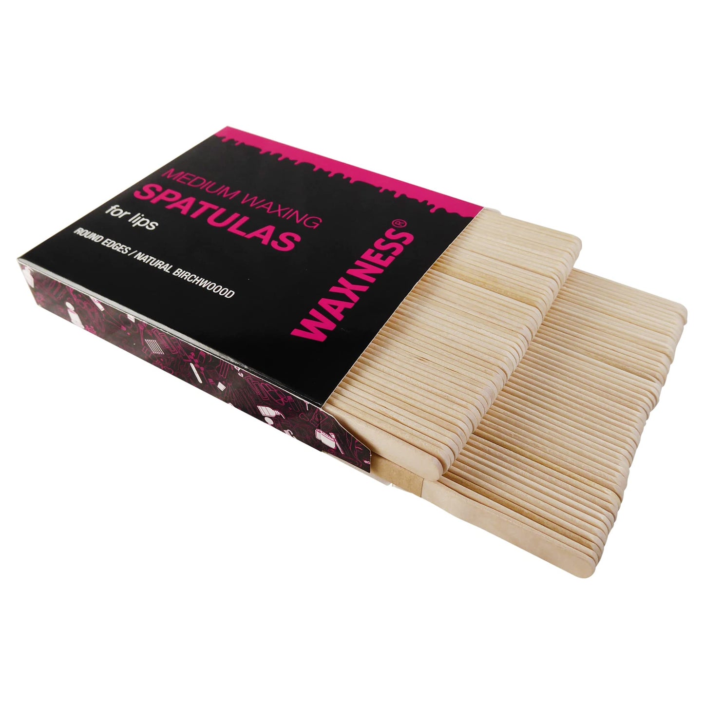 Waxness Medium Waxing Wooden Spatula Applicator for Lips 100 pcs Beauty and Personal Care Wax Necessities