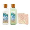 Bath & Body Works At The Beach Mini Hair Care Bundle - Shampoo and Conditioner With a Himalayan Salts Springs Sample Soap. Beauty & Personal Care Bath & Body Works