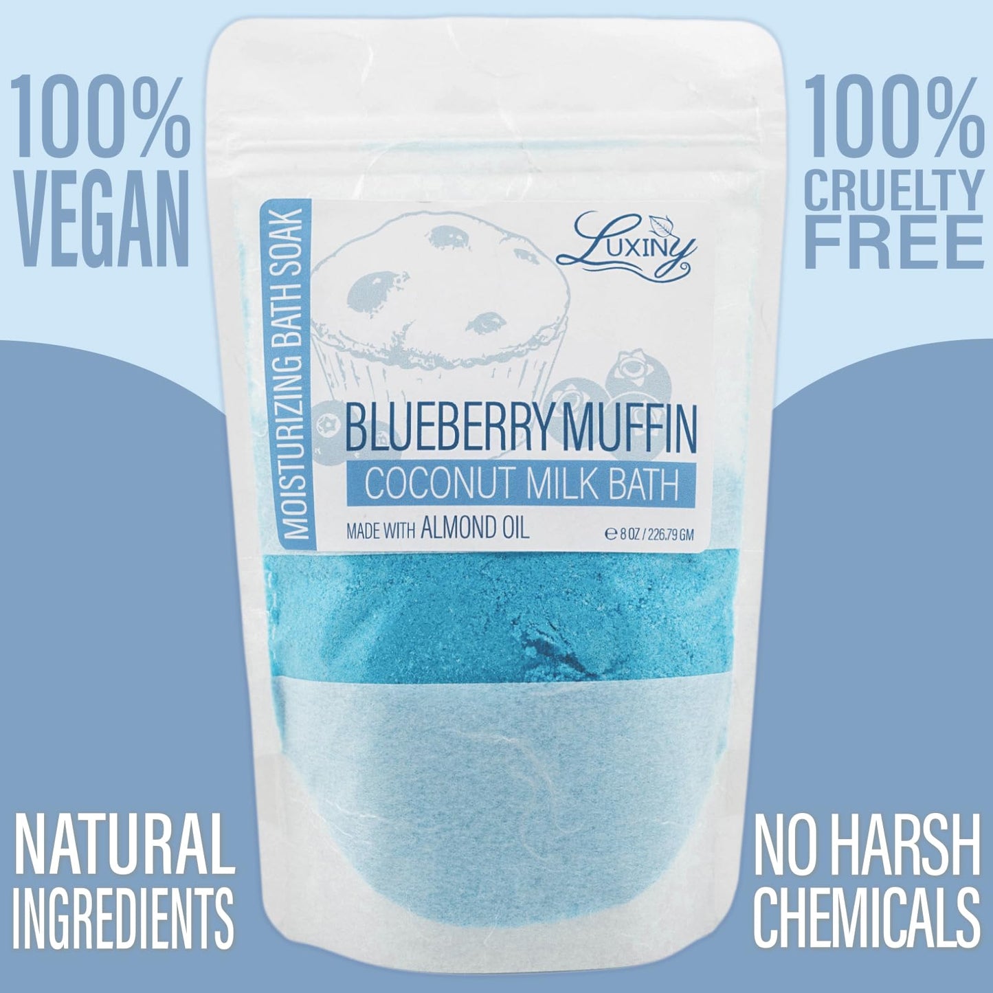 Luxiny Vegan Milk Bath Soak Made with Moisturizing Coconut Milk Powder & Sweet Almond Oil for a Bath Bomb Dust Soothing Fizz & Relaxing Soak, 8 oz.… Beauty & Personal Care Luxiny