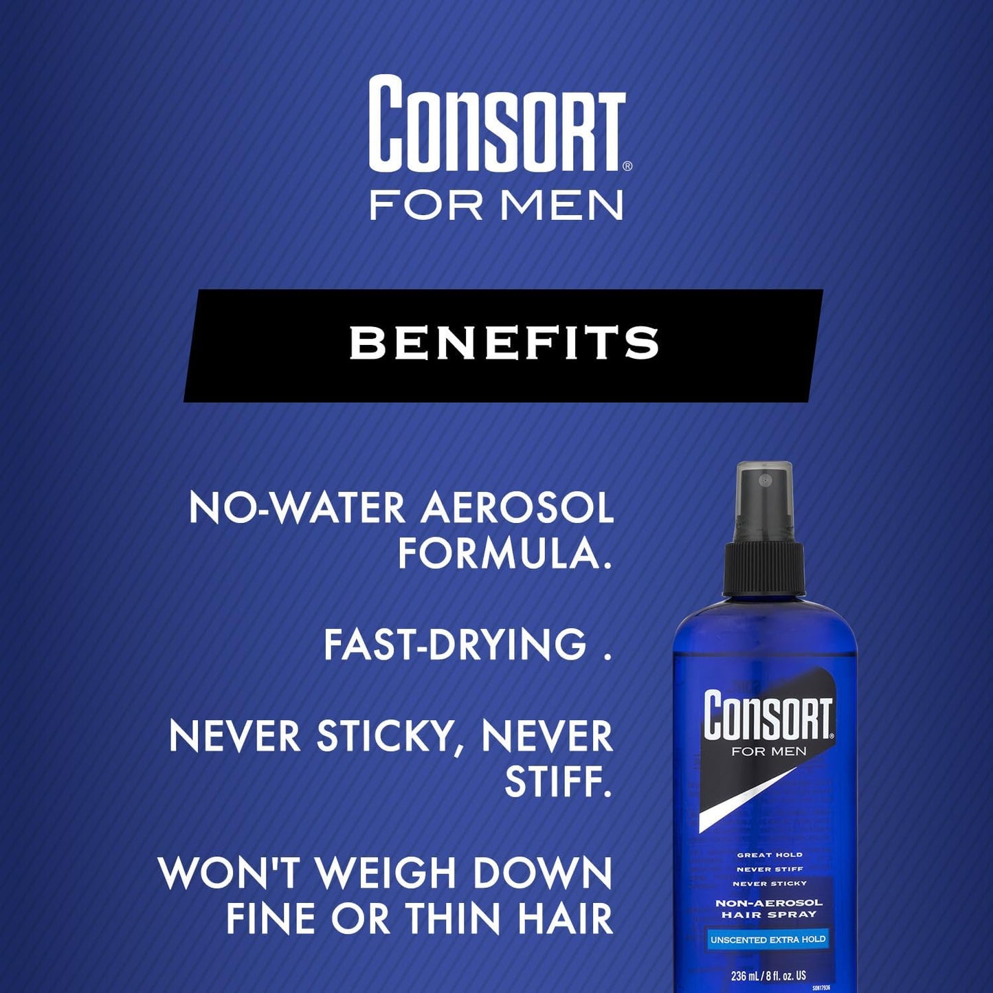Consort Hair Spray 8 Ounce Unscented X-Hold Pump Non-Aero (Pack of 2) Beauty & Personal Care Consort