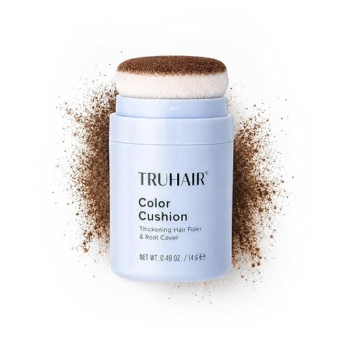 TRUHAIR Color Cushion Thickening Hair Filler & Root Cover Up Powder - Oil Absorbing Hair Fibers for Thinning Hair - Instant Volume, Gray Coverage Beauty & Personal Care Truhair