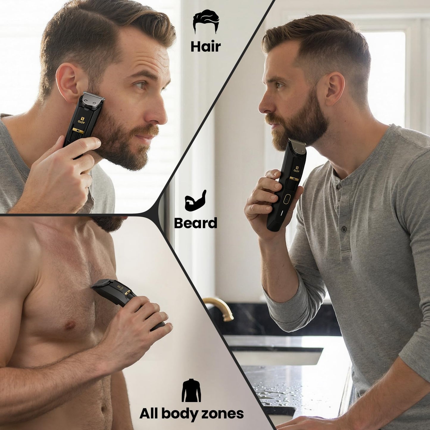 OLOV X Men's Beard Trimmer - All-in-One Trimmer with Precision Dial - Premium Facial Hair Groomer - Adjustable 20 Length Setting, USB Recharge Dock Beauty and Personal Care OLOV X