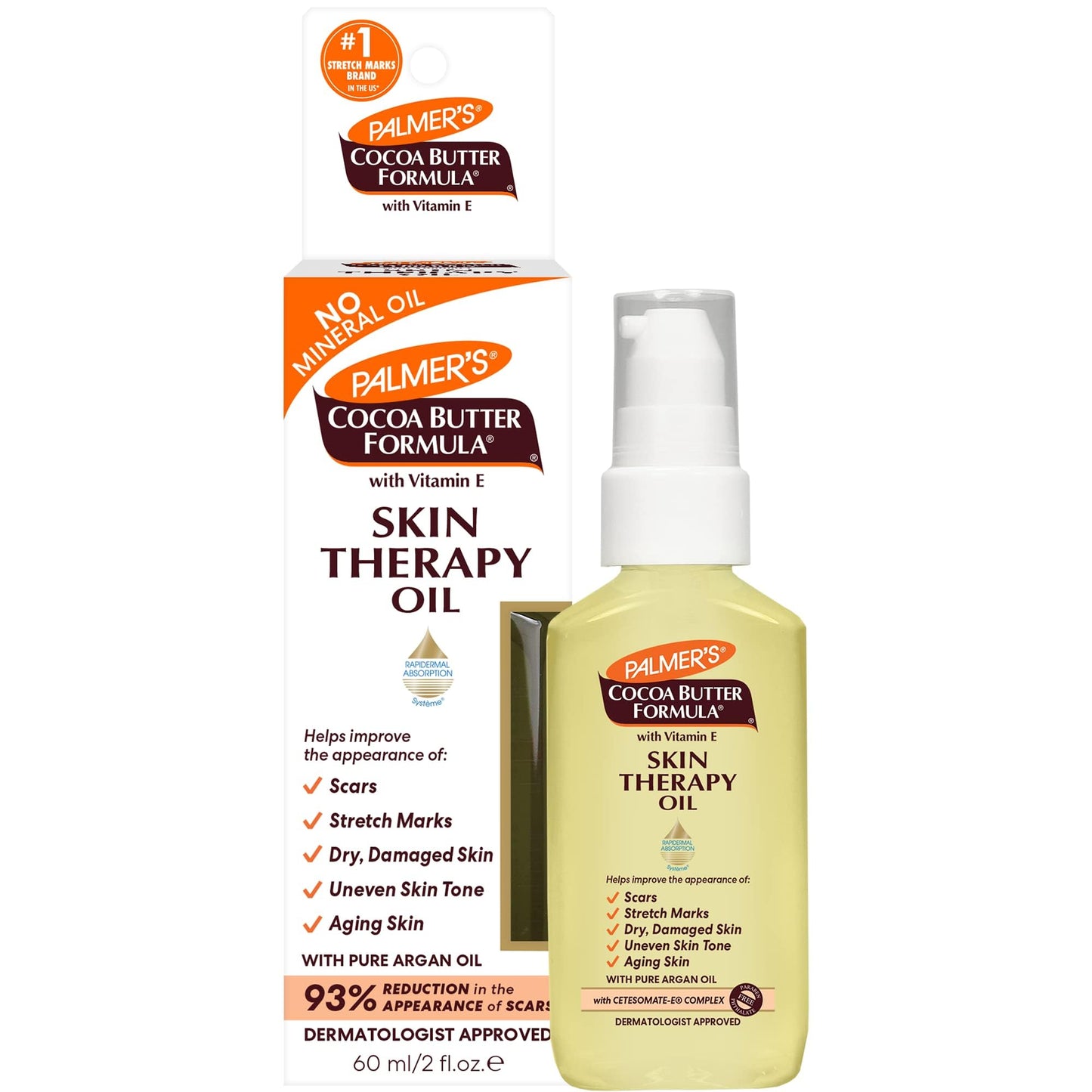 Palmer's Cocoa Butter Formula Skin Therapy Moisturizing Body Oil with Vitamin E & Pure Argan Oil, Deep Body Moisturizer for Dry, Damaged Skin, Scars Beauty & Personal Care Palmer's