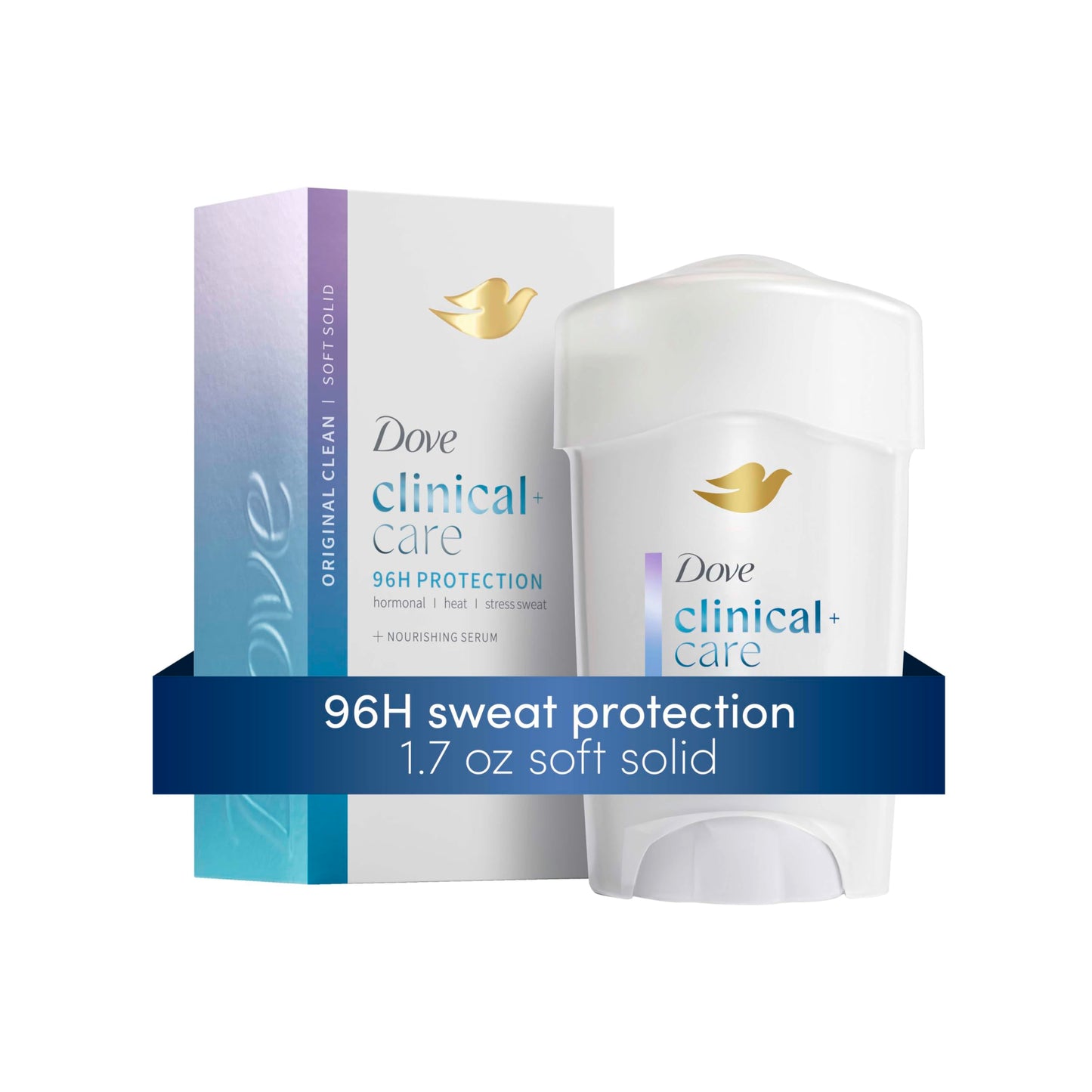 Dove Clinical + Care Antiperspirant Deodorant Stick for Women, 96H Clinical Strength Sweat & Odor Protection, With Nourishing Serum, Original Clean Beauty and Personal Care Dove