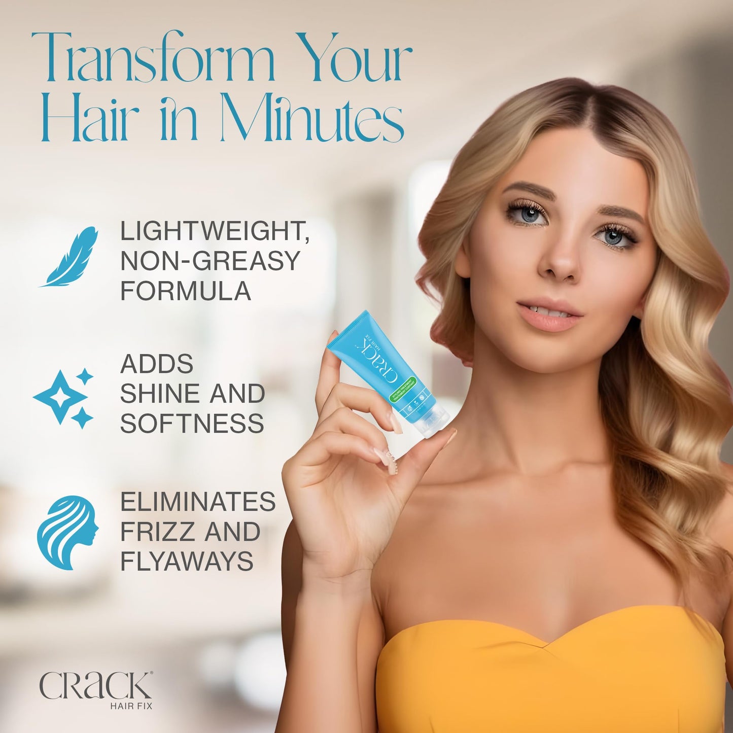 Crack HAIR FIX Trial and Travel Size Styling Creme - Multi-Tasking, Anti-Frizz, Leave-In Styling Aid With Protection from Humidity, Chlorine, Heat Beauty & Personal Care Crack