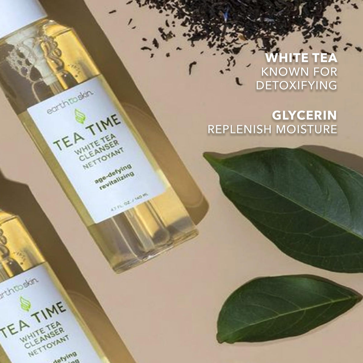 Earth To Skin Tea Time White Tea Face Cleanser - Antioxidant-Rich Daily Face Wash with Glycerin - 4.7 fl oz Beauty & Personal Care Earth To Skin