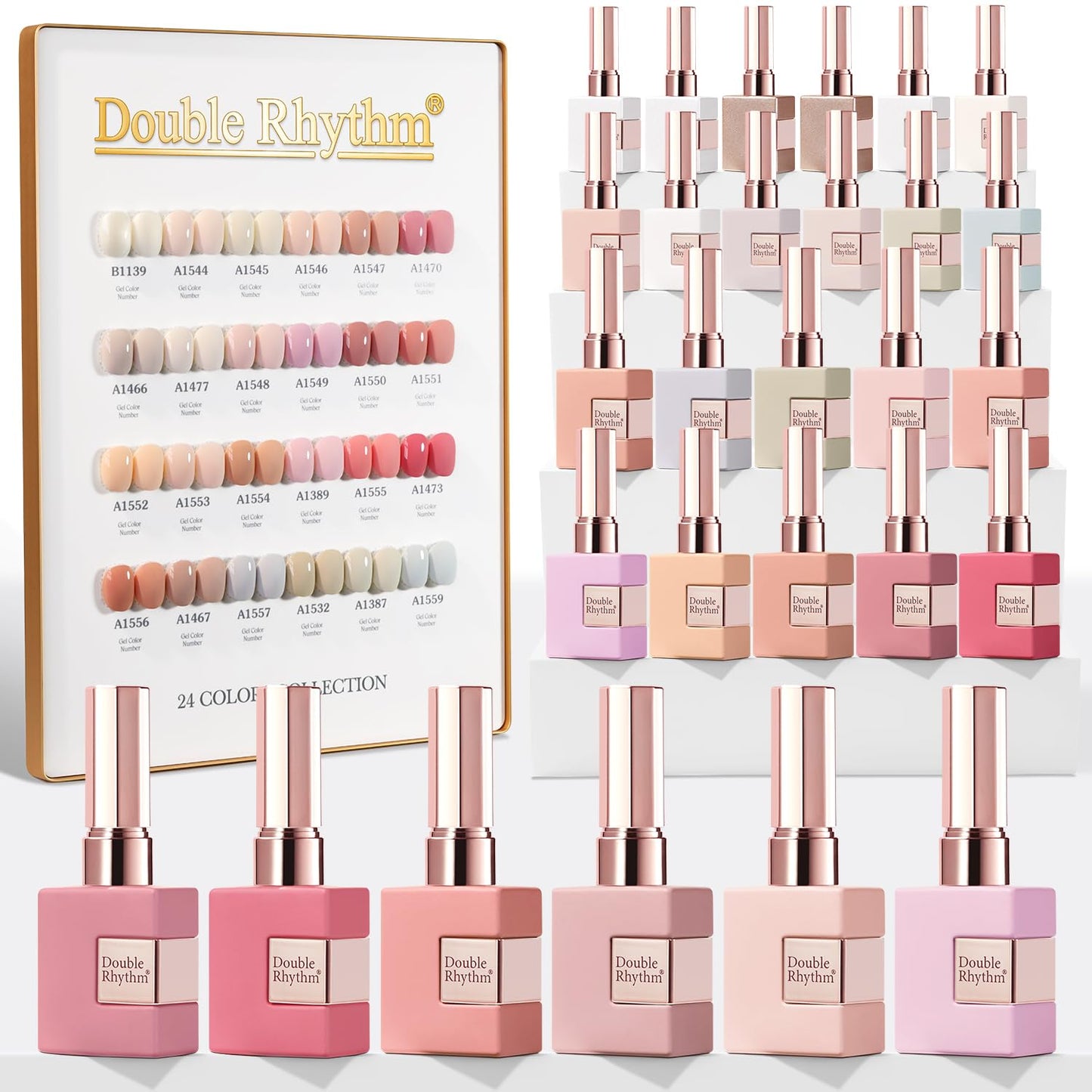 Double Rhythm 28Pcs 0.5Oz Gel Nail Polish Set Same Color Same Bottle Gel Polish Kit Nail Art Manicure Salon DIY at Home for Women (Nude Pink Beauty and Personal Care Double Rhythm Default Title