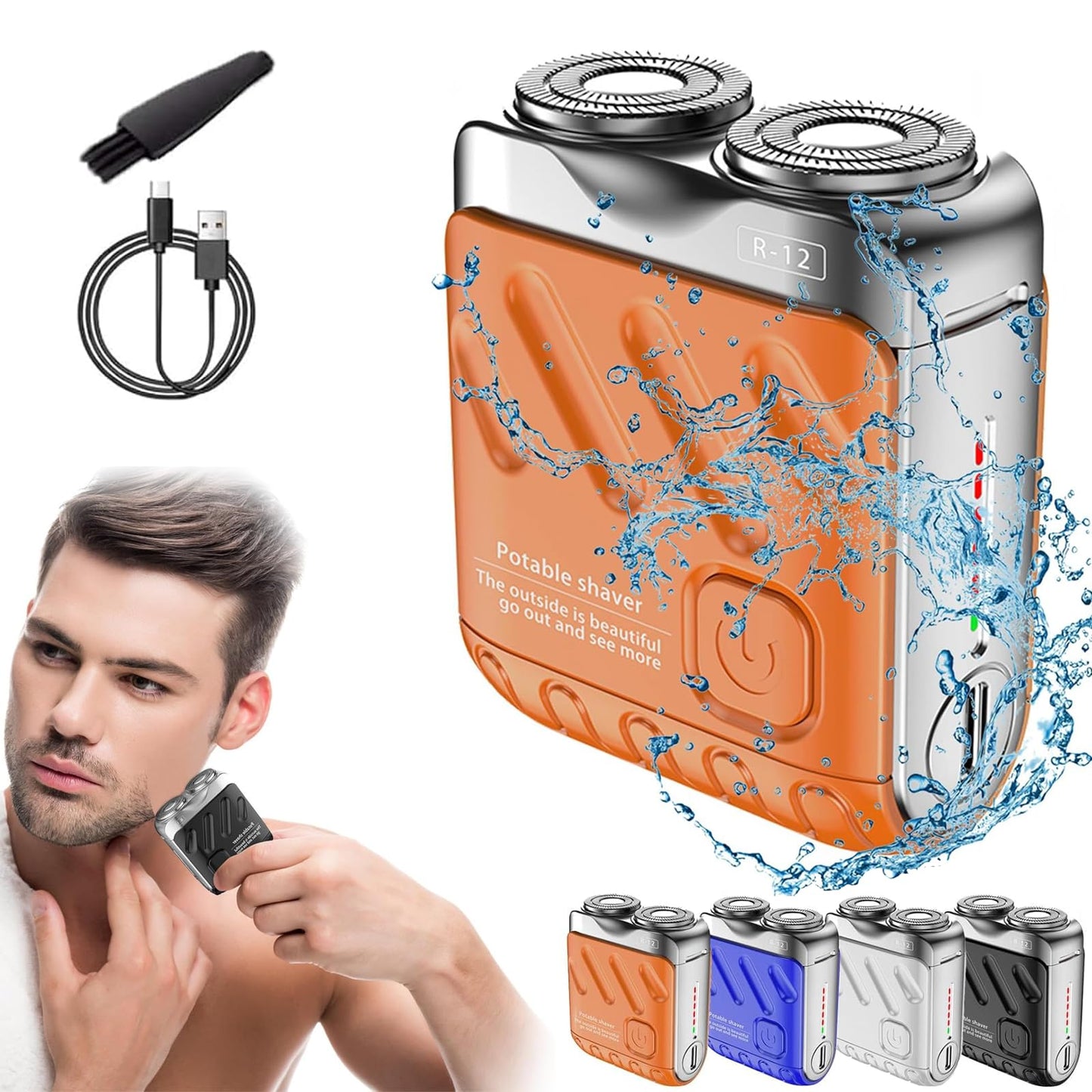 Skyworl Mini Shaver, Beard Shavers Portable Suitcase Design, Mini Portable Electric Shaver for Men Waterproof, Fast Charging Long Battery Life Beauty and Personal Care Rhycoma