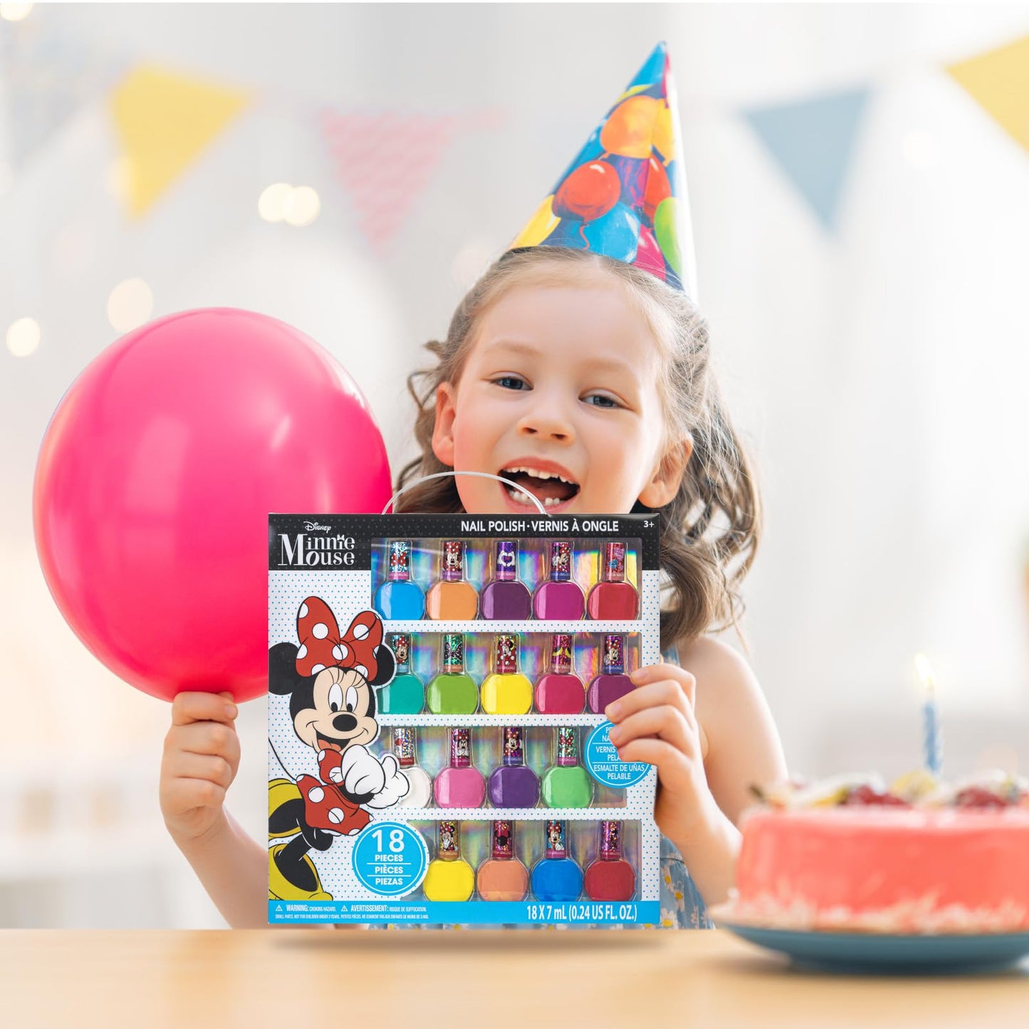 Disney Minnie Mouse - Townley Girl Non-Toxic Peel-Off Nail Polish Set for Girls, Glittery and Opaque Colors, Ages 18 Pcs|Perfect for Parties Beauty & Personal Care Townley Girl