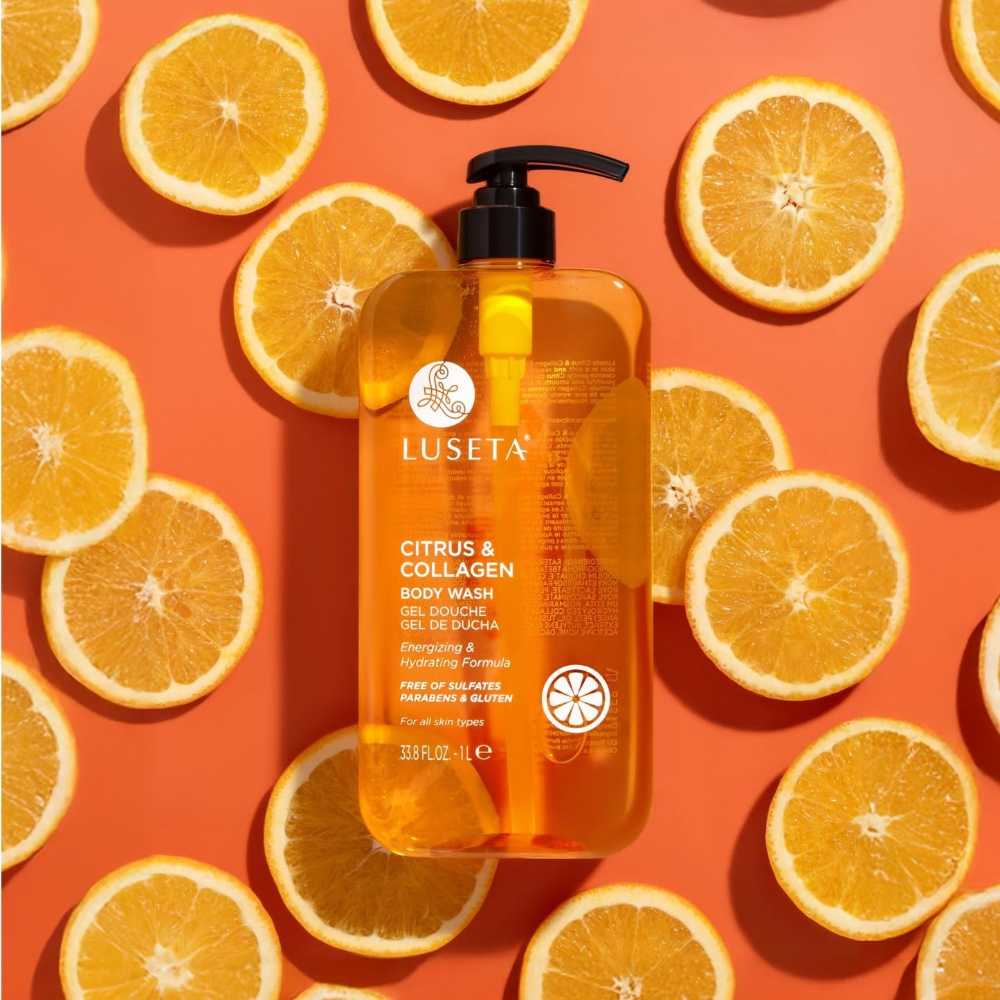 Luseta Citrus & Collagen Body Wash Nourishing & Refreshing Cleanser Enhances Skin Elasticity & Hydration Suitable for All Skin Types 33.8oz Beauty & Personal Care L LUSETA