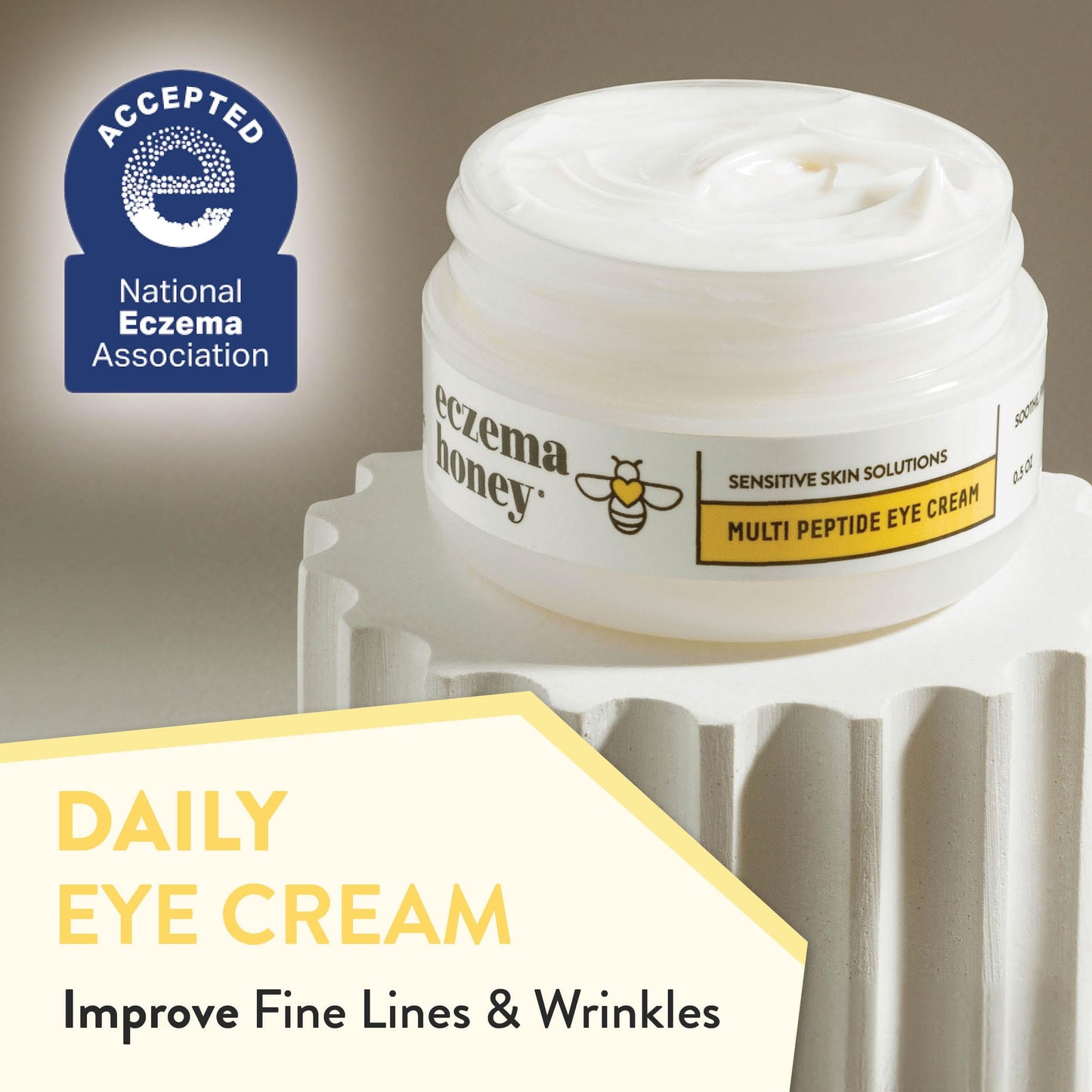 ECZEMA HONEY Multi Peptide Eye Cream - Anti Aging Eye Cream for Dark Circles & Puffiness - Facial Skin Care Products for Eczema, Dry & Sensitive Skin Beauty & Personal Care ECZEMA HONEY