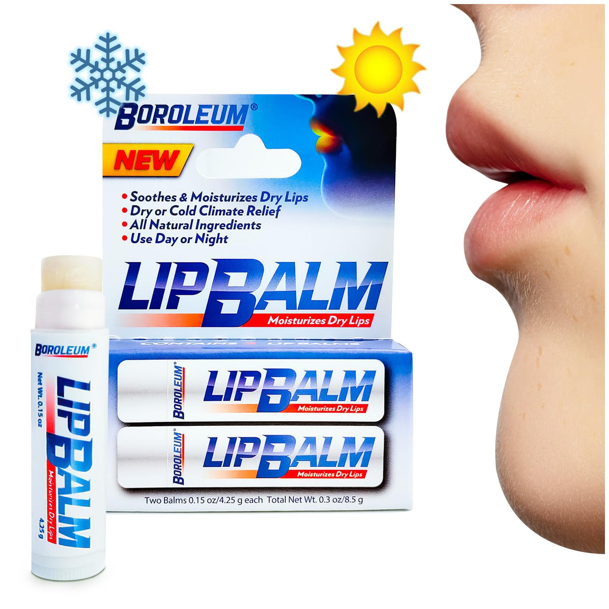 Natural Lip Balm by Boroleum | Best Chapped Lip Moisturizer for Dry Cracked Lips | All Natural Ingredients for Men Women and Kids | 4.25 gr. Tubes, 2 Beauty & Personal Care Boroleum