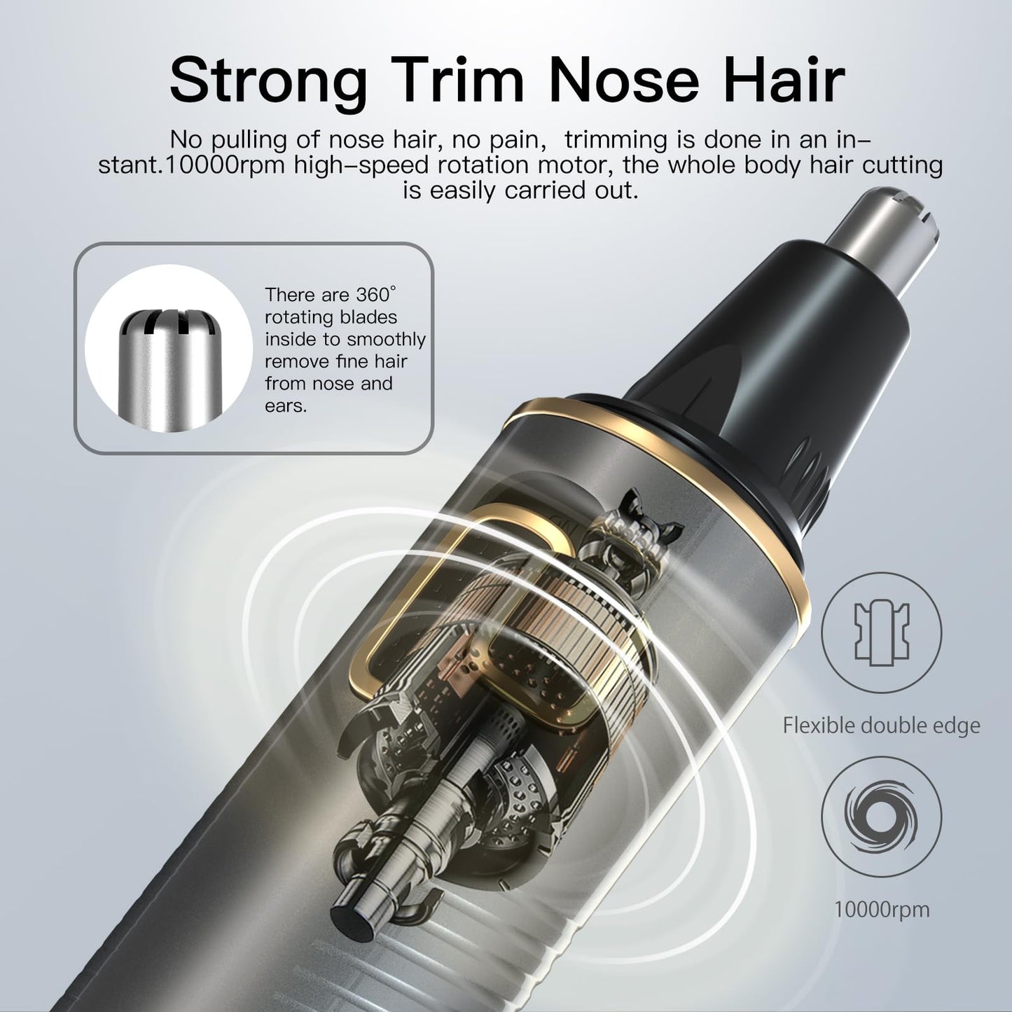 XOOMRSCP Nose Hair Trimmers for Men?Rechargeable Hair Trimmer 2 in 1 Painless Multifunctional Ear and Nose Hair Trimmer with IPX7 Waterproof Dual Edge Beauty and Personal Care XOOMRSCP