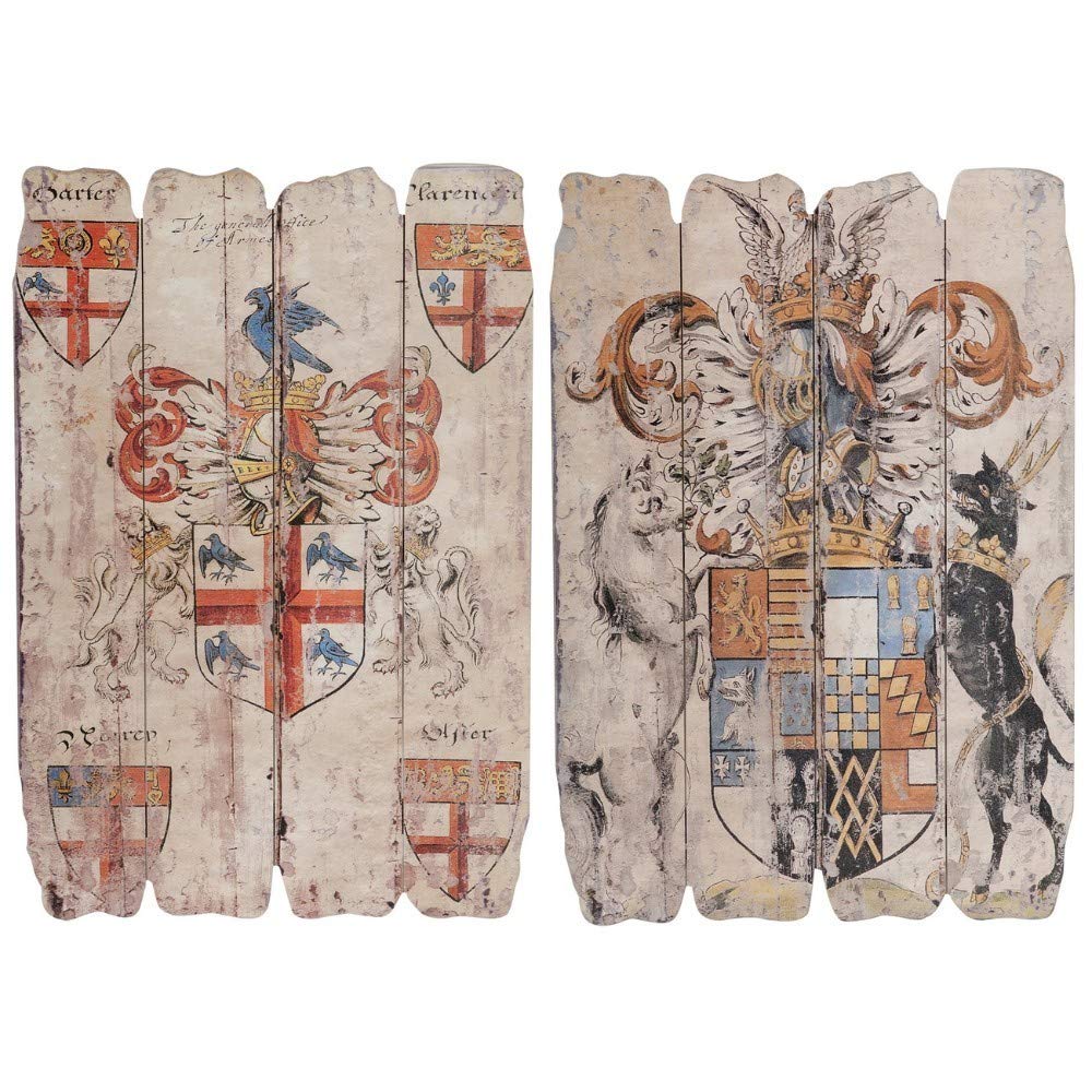 Benzara BM165474 Multicolor Wooden Wall Plaque (Set of 2) Beauty and Personal Care Benzara