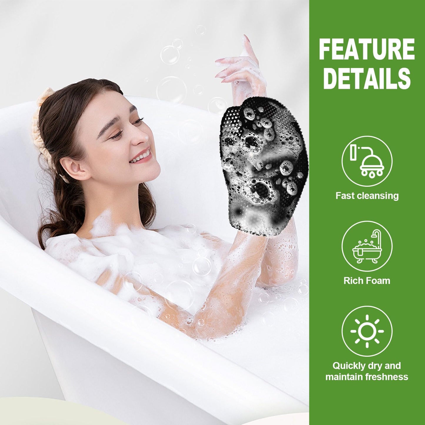 Honeycomb Exfoliating Bath Gloves - Microfiber for Enhanced Blood Circulation & Soft, Smooth Skin for All Skin Types (Black - Glove) Beauty and Personal Care Koqye