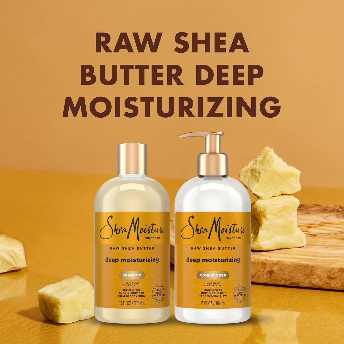 SheaMoisture Shampoo & Conditioner Set, Deep Moisturizing with Raw Shea Butter, Sea Kelp & Argan Oil for Coily & Curly Hair, 13 Oz Ea Beauty & Personal Care SheaMoisture