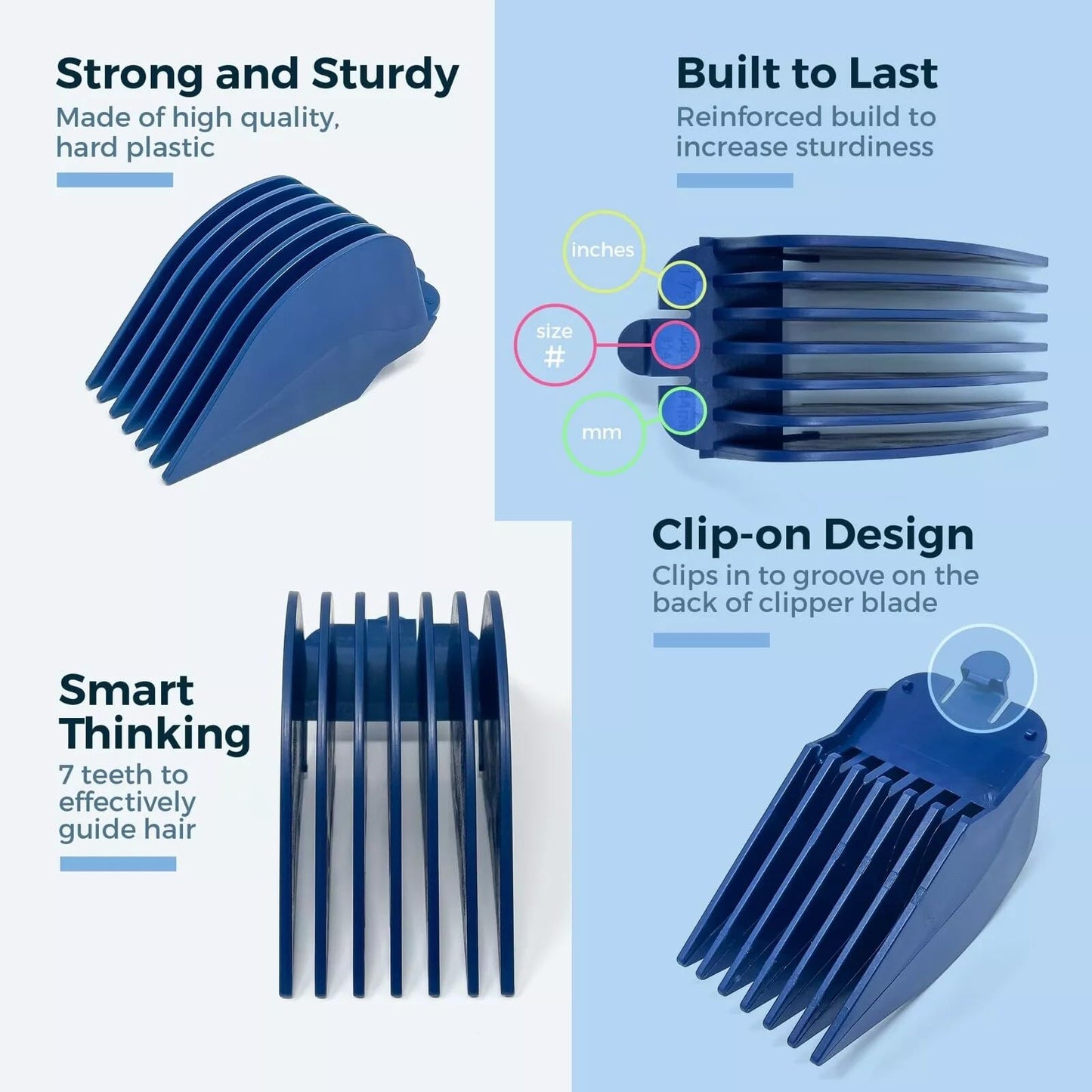 Replacement Clippers Hair Clipper Guards for Wahl Clippers, 2.5" 2.25 2 1.75 1.5 1.25 (#20 18 16 14 12 10) Beauty and Personal Care MOOKEENONE