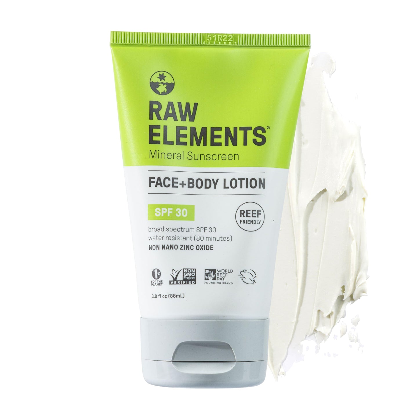 Raw Elements Face and Body Mineral Sunscreen SPF 30 Tube, Organic Sunblock Daily Protection, Non Toxic Reef Safe, Water Resistant, Cruelty Free, 3 oz Beauty & Personal Care Raw Elements