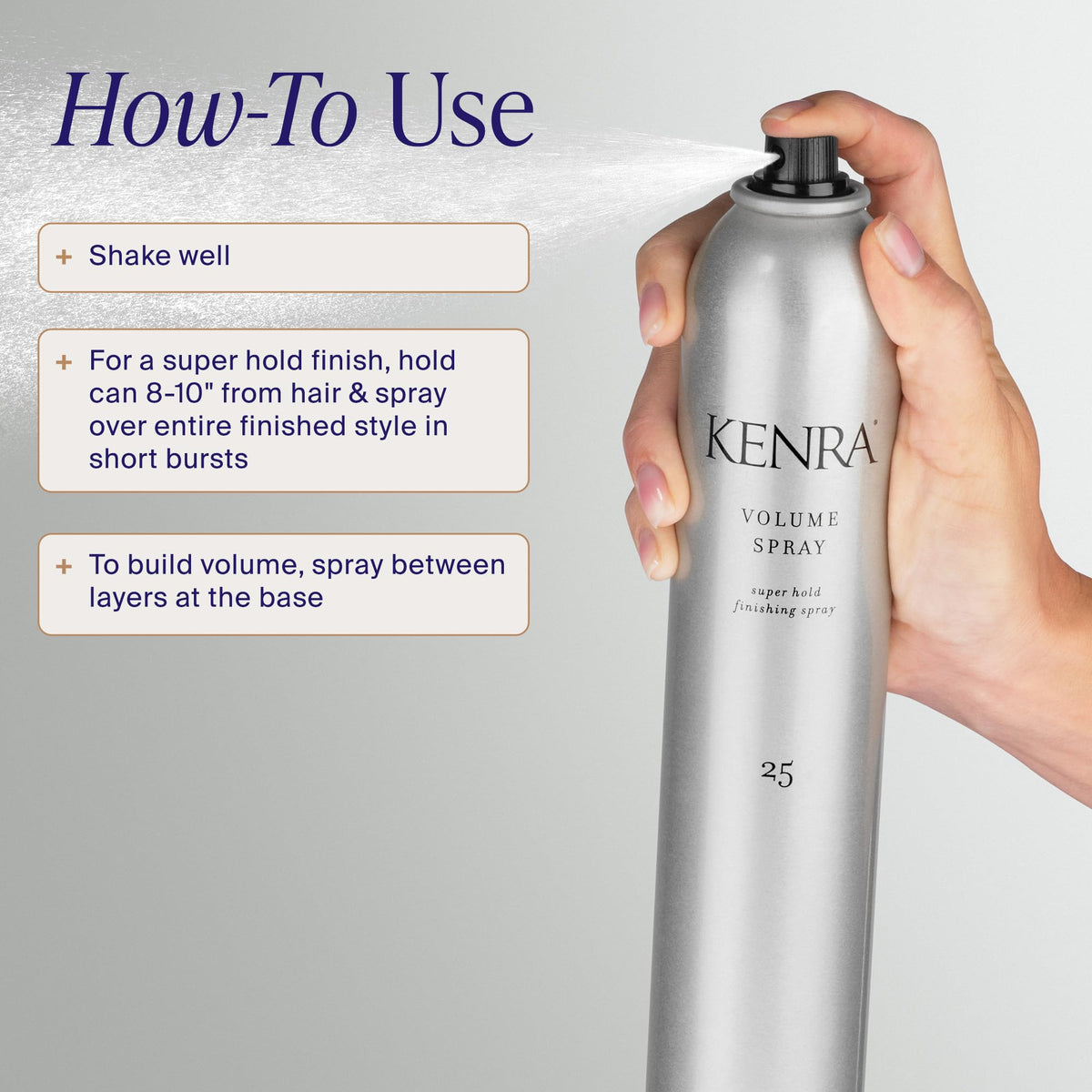 Kenra Professional Volume Spray 25 50% | Super Hold Finishing & Styling Hairspray | Flake-free & Fast-drying | Wind & Humidity Resistance | All Hair