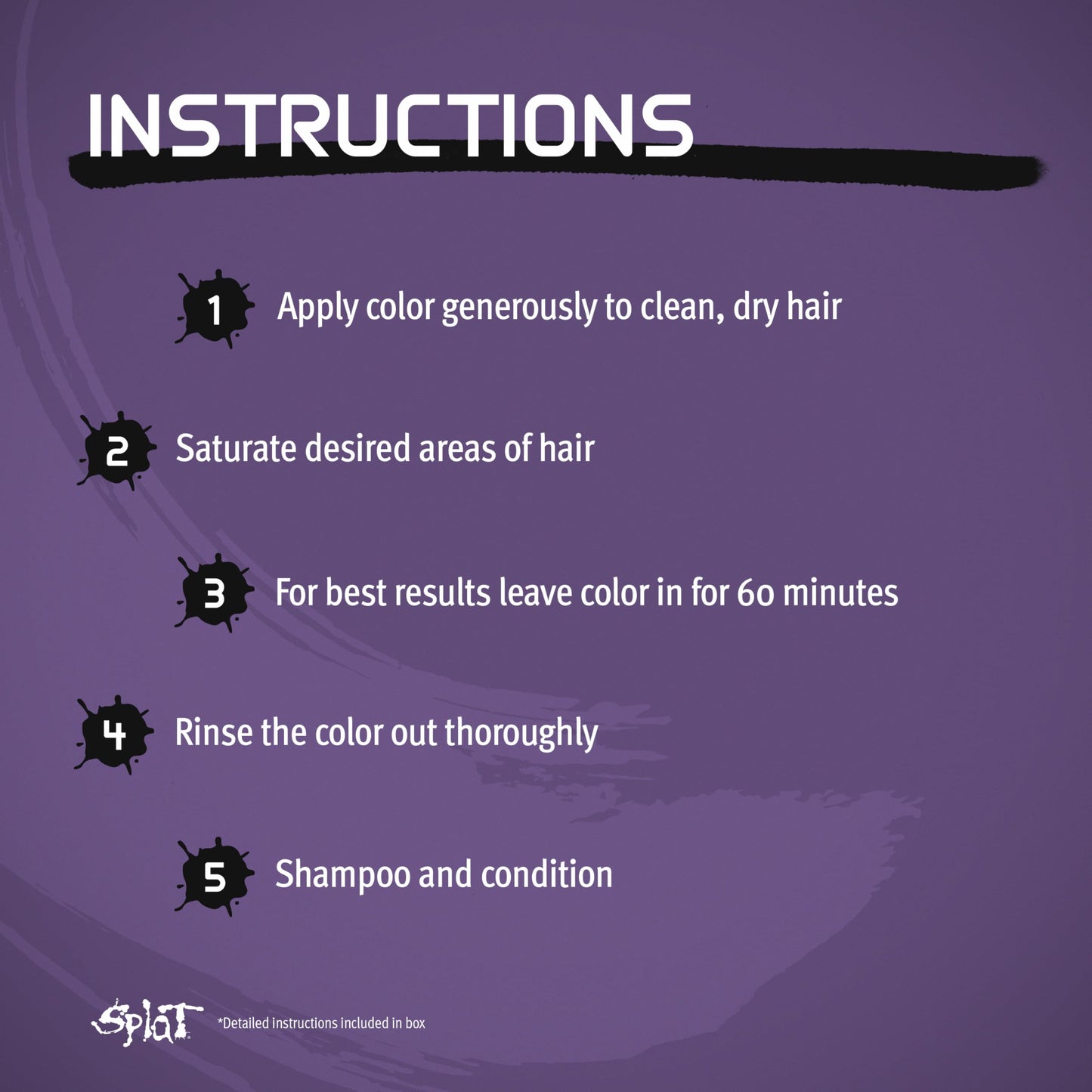 Splat Naturals Semi-Permanent Hair Color, Purple, 6 fl. oz., 95% Natural Hair Dye Formula Lasts Up to 30 Washes, Vegan & Cruelty-Free Beauty & Personal Care Splat