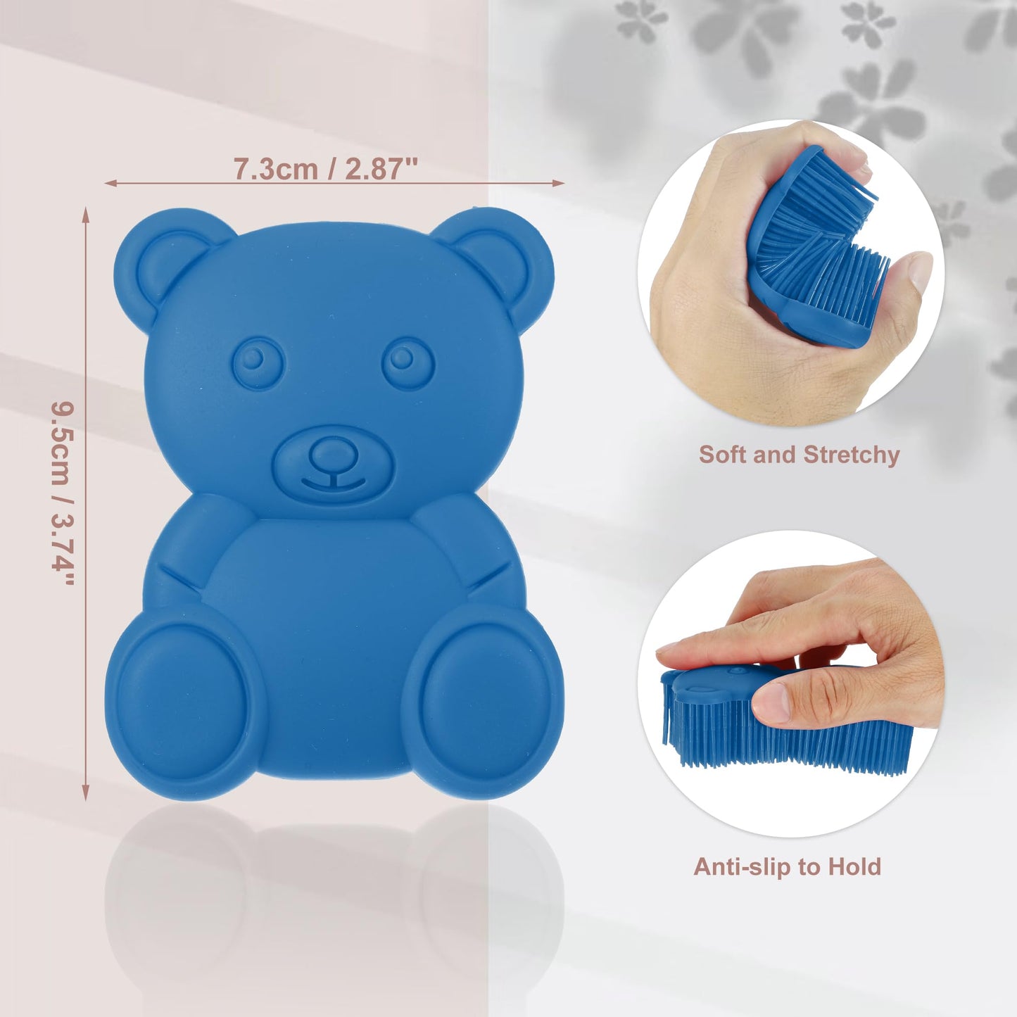 VOCOSTE Soft Silicone Body Scrubber, Sensory Brushes, Silicone Loofah, Pet Shower Brush, Bath Brush, Deep Blue Beauty and Personal Care VOCOSTE
